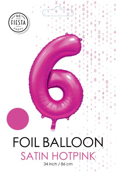 XXL Folienballon Zahl 6 Satin Pink